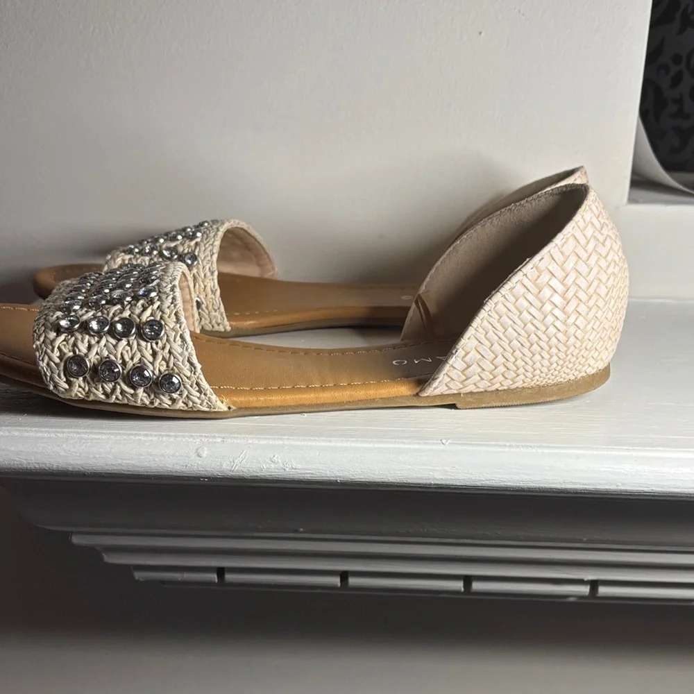 Andiamo Beige Embellished Women's Flats